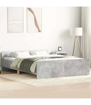 vidaXL Bed Frame without Mattress Concrete Grey 135x190 cm