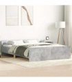 vidaXL Bed Frame without Mattress Concrete Grey 135x190 cm