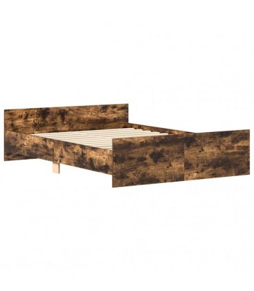 vidaXL Bed Frame without Mattress Smoked Oak 135x190 cm