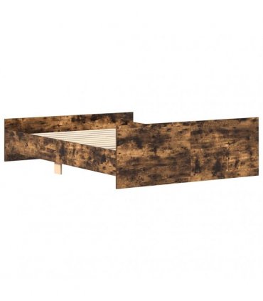 vidaXL Bed Frame without Mattress Smoked Oak 135x190 cm