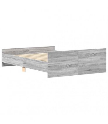 vidaXL Bed Frame without Mattress Grey Sonoma 135x190 cm
