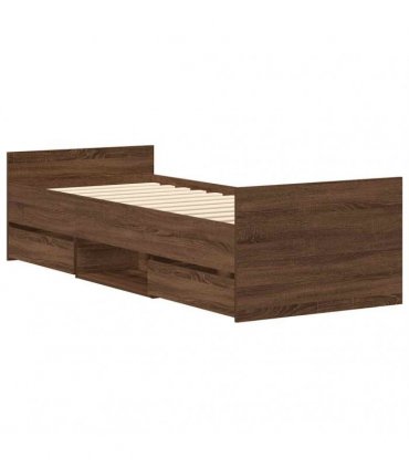 vidaXL Bed Frame without Mattress Brown Oak 100x200 cm