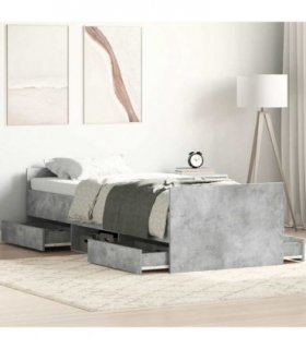 vidaXL Bed Frame without Mattress Concrete Grey 90x190 cm