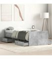 vidaXL Bed Frame without Mattress Concrete Grey 90x190 cm