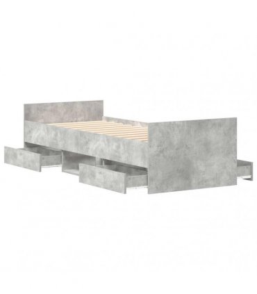 vidaXL Bed Frame without Mattress Concrete Grey 90x190 cm