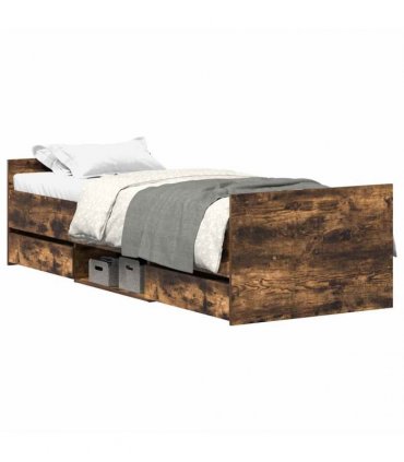 vidaXL Bed Frame without Mattress Smoked Oak 90x190 cm