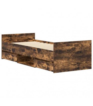 vidaXL Bed Frame without Mattress Smoked Oak 90x190 cm