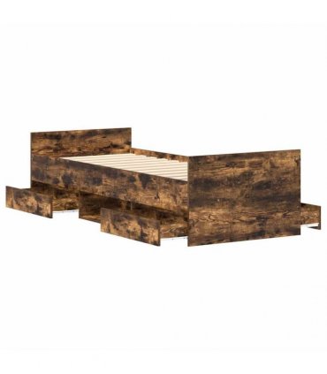 vidaXL Bed Frame without Mattress Smoked Oak 90x190 cm