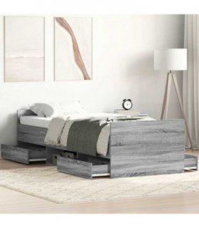 vidaXL Bed Frame without Mattress Grey Sonoma 90x190 cm