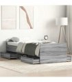 vidaXL Bed Frame without Mattress Grey Sonoma 90x190 cm