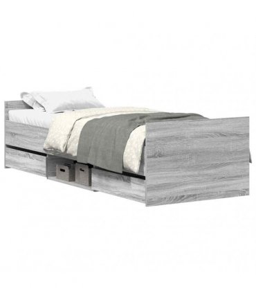 vidaXL Bed Frame without Mattress Grey Sonoma 90x190 cm