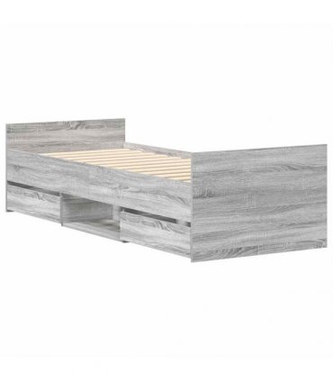 vidaXL Bed Frame without Mattress Grey Sonoma 90x190 cm