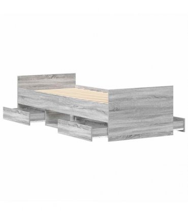 vidaXL Bed Frame without Mattress Grey Sonoma 90x190 cm