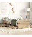vidaXL Bed Frame without Mattress Sonoma Oak 75x190 cm