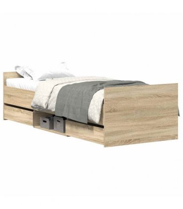 vidaXL Bed Frame without Mattress Sonoma Oak 75x190 cm