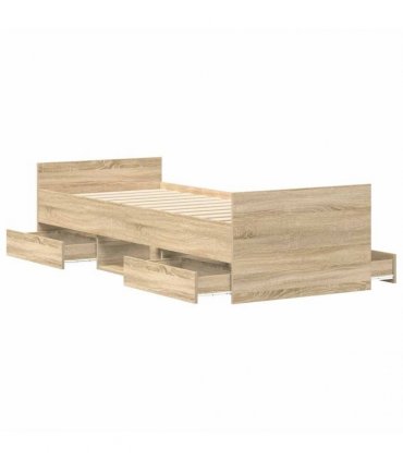 vidaXL Bed Frame without Mattress Sonoma Oak 75x190 cm