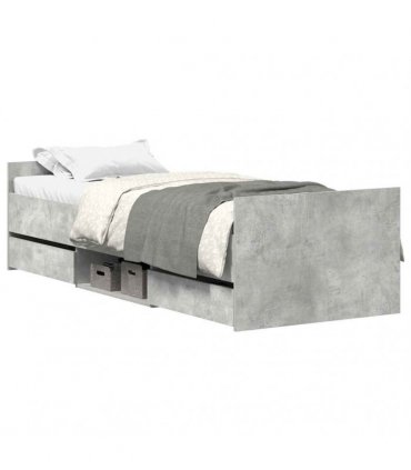 vidaXL Bed Frame without Mattress Concrete Grey 75x190 cm