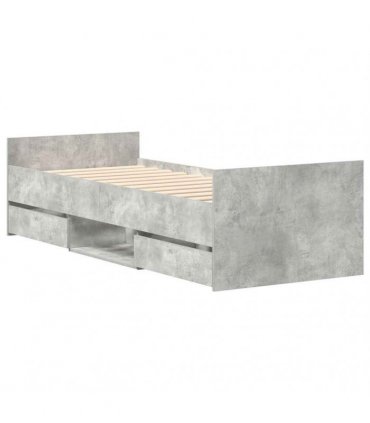 vidaXL Bed Frame without Mattress Concrete Grey 75x190 cm