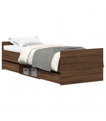 vidaXL Bed Frame without Mattress Brown Oak 75x190 cm