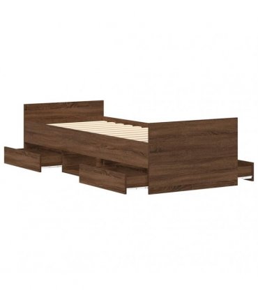 vidaXL Bed Frame without Mattress Brown Oak 75x190 cm