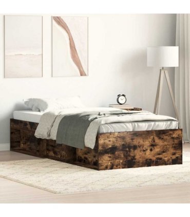 vidaXL Bed Frame without Mattress Smoked Oak 90x200 cm
