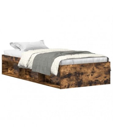 vidaXL Bed Frame without Mattress Smoked Oak 90x200 cm