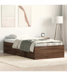 vidaXL Bed Frame without Mattress Brown Oak 100x200 cm