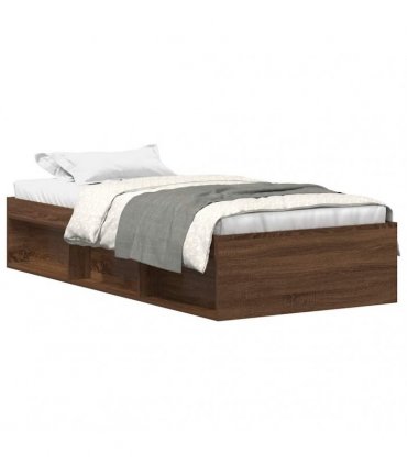 vidaXL Bed Frame without Mattress Brown Oak 100x200 cm