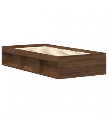 vidaXL Bed Frame without Mattress Brown Oak 100x200 cm