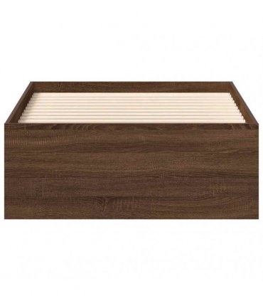 vidaXL Bed Frame without Mattress Brown Oak 100x200 cm