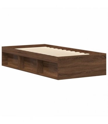 vidaXL Bed Frame without Mattress Brown Oak 100x200 cm