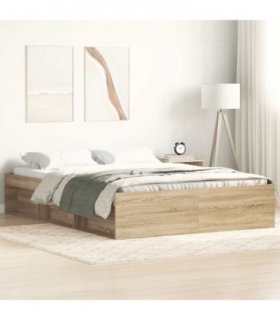 vidaXL Bed Frame without Mattress Sonoma Oak 150x200 cm King Size