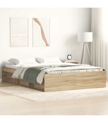 vidaXL Bed Frame without Mattress Sonoma Oak 150x200 cm King Size