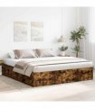vidaXL Bed Frame without Mattress Smoked Oak 180x200cm Super King Size