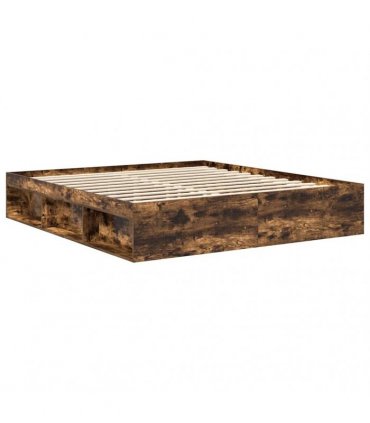 vidaXL Bed Frame without Mattress Smoked Oak 180x200cm Super King Size