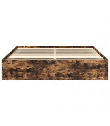 vidaXL Bed Frame without Mattress Smoked Oak 180x200cm Super King Size