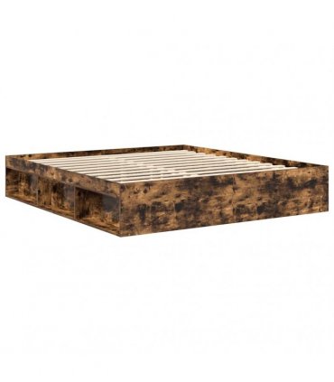 vidaXL Bed Frame without Mattress Smoked Oak 180x200cm Super King Size