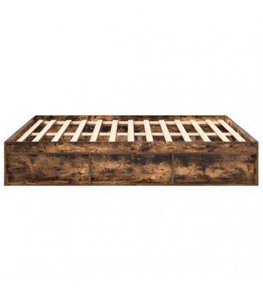 vidaXL Bed Frame without Mattress Smoked Oak 180x200cm Super King Size