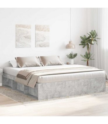 vidaXL Bed Frame without Mattress Concrete Grey 200x200 cm