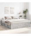 vidaXL Bed Frame without Mattress Concrete Grey 200x200 cm
