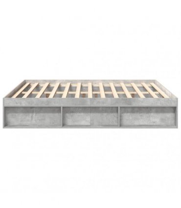 vidaXL Bed Frame without Mattress Concrete Grey 200x200 cm