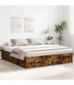 vidaXL Bed Frame without Mattress Smoked Oak 200x200 cm