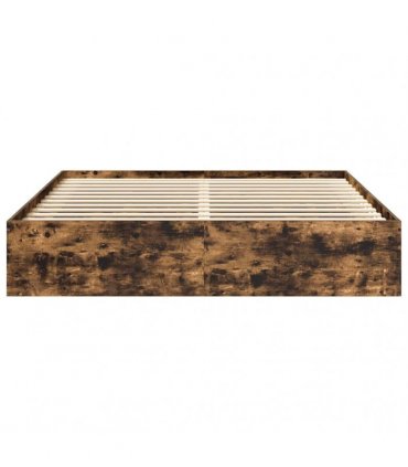 vidaXL Bed Frame without Mattress Smoked Oak 200x200 cm