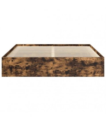 vidaXL Bed Frame without Mattress Smoked Oak 200x200 cm