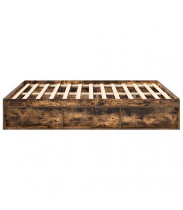 vidaXL Bed Frame without Mattress Smoked Oak 200x200 cm