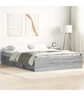 vidaXL Bed Frame without Mattress Grey Sonoma 120x190 cm Small Double