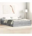 vidaXL Bed Frame without Mattress Grey Sonoma 120x190 cm Small Double