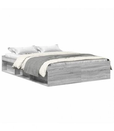 vidaXL Bed Frame without Mattress Grey Sonoma 120x190 cm Small Double