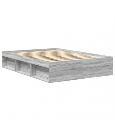 vidaXL Bed Frame without Mattress Grey Sonoma 120x190 cm Small Double