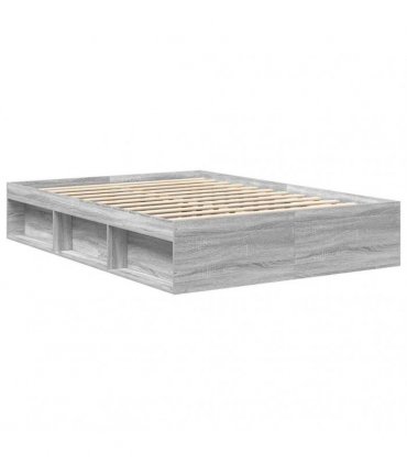 vidaXL Bed Frame without Mattress Grey Sonoma 120x190 cm Small Double